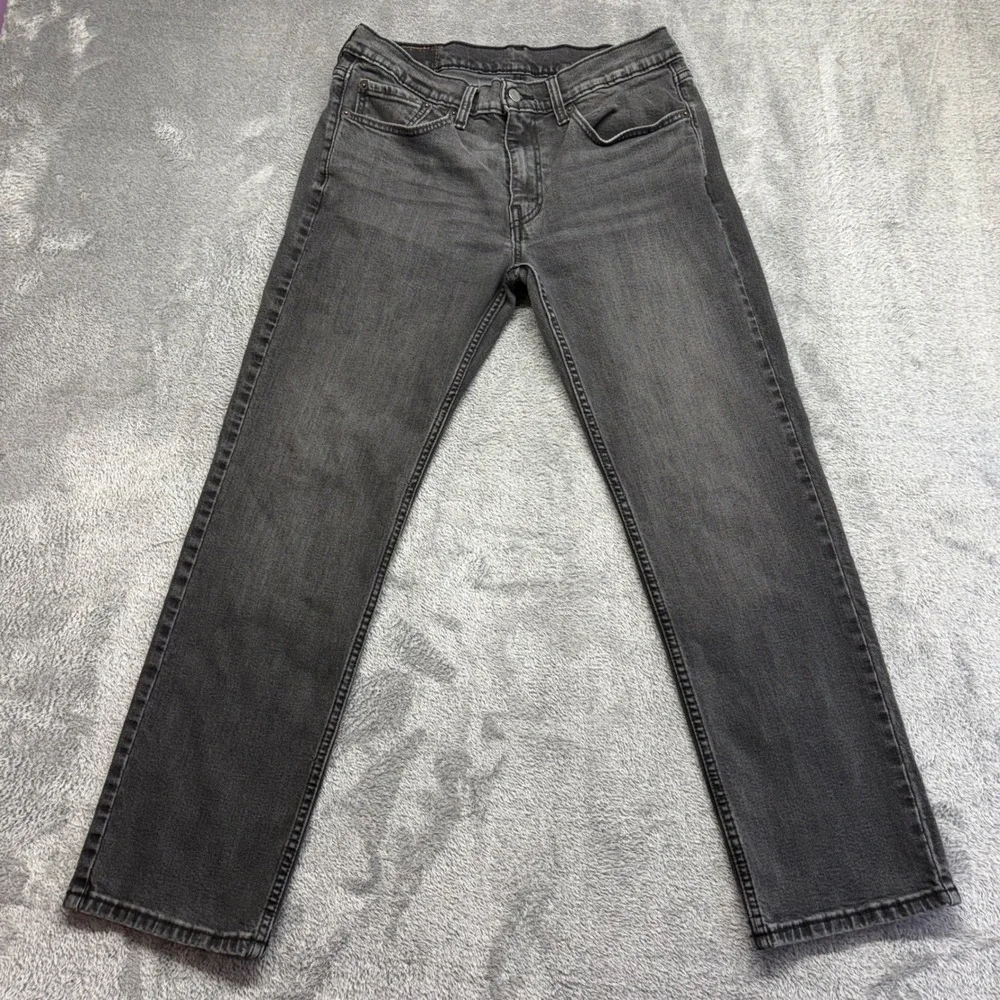 Levi's 514 Straight Fit Jeans Mens 32x30 Black Good Stretch Denim Zip Fly